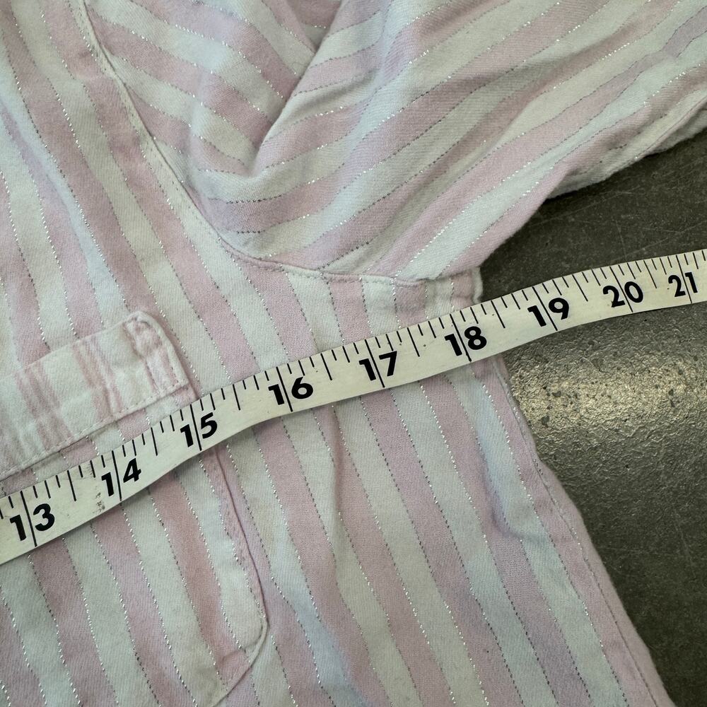 Vintage Y2k Victoria's Secret Pink White Pinstripe Longsleeve Button Up Small - Picture 4 of 5